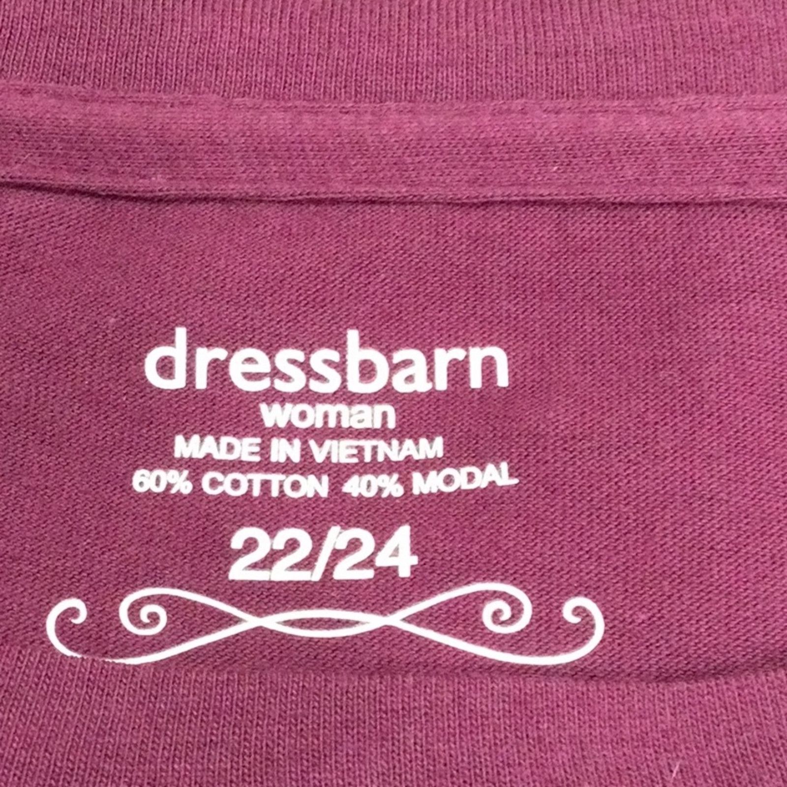 Other Dressbarn Woman Purple Long Sleeve T-Shirt 22/24 NWT Size 4XL / US 24-26 - 13 Thumbnail