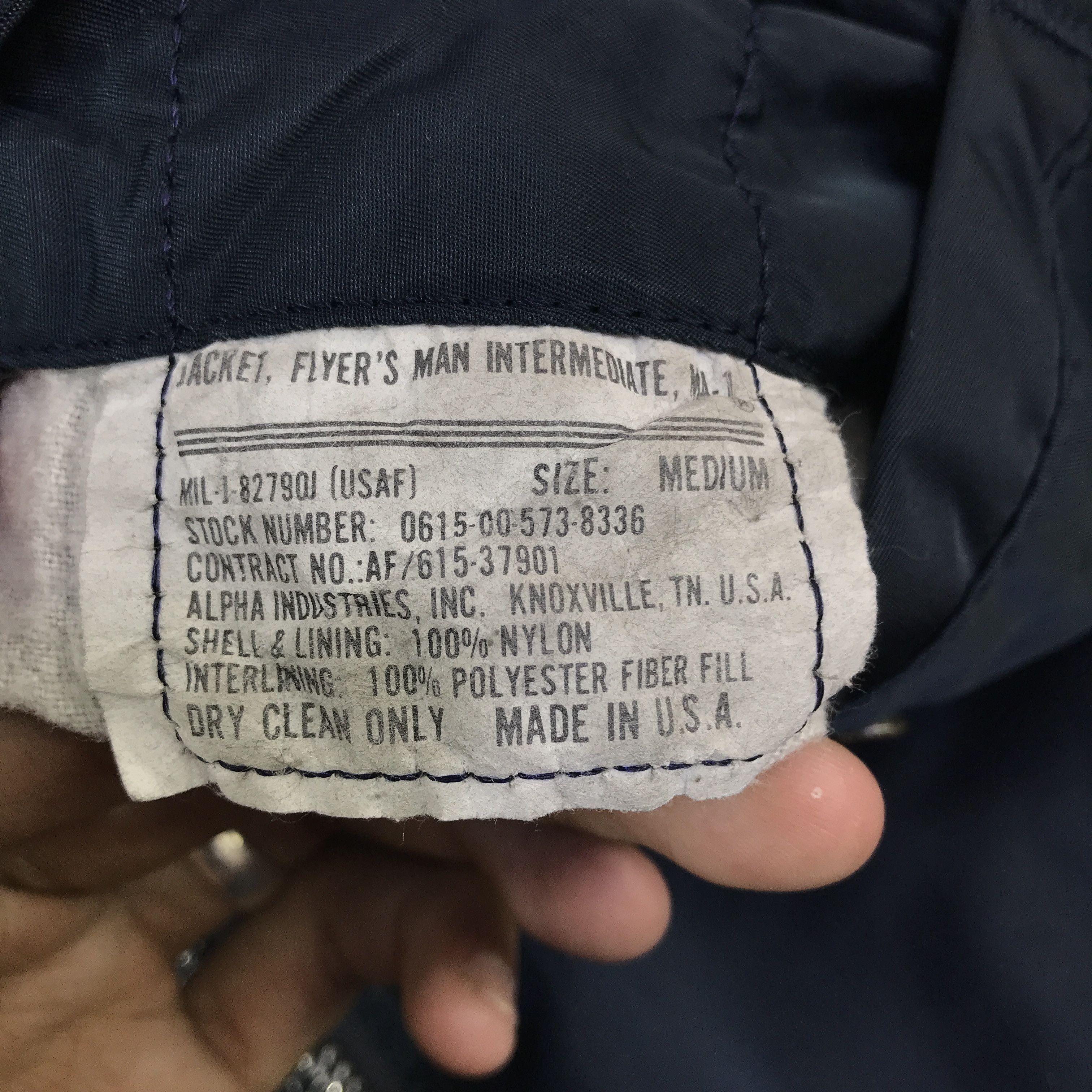 Alpha Industries Vtg Alpha Industries bombers Navy jacket K109B15 Size US M / EU 48-50 / 2 - 14 Thumbnail