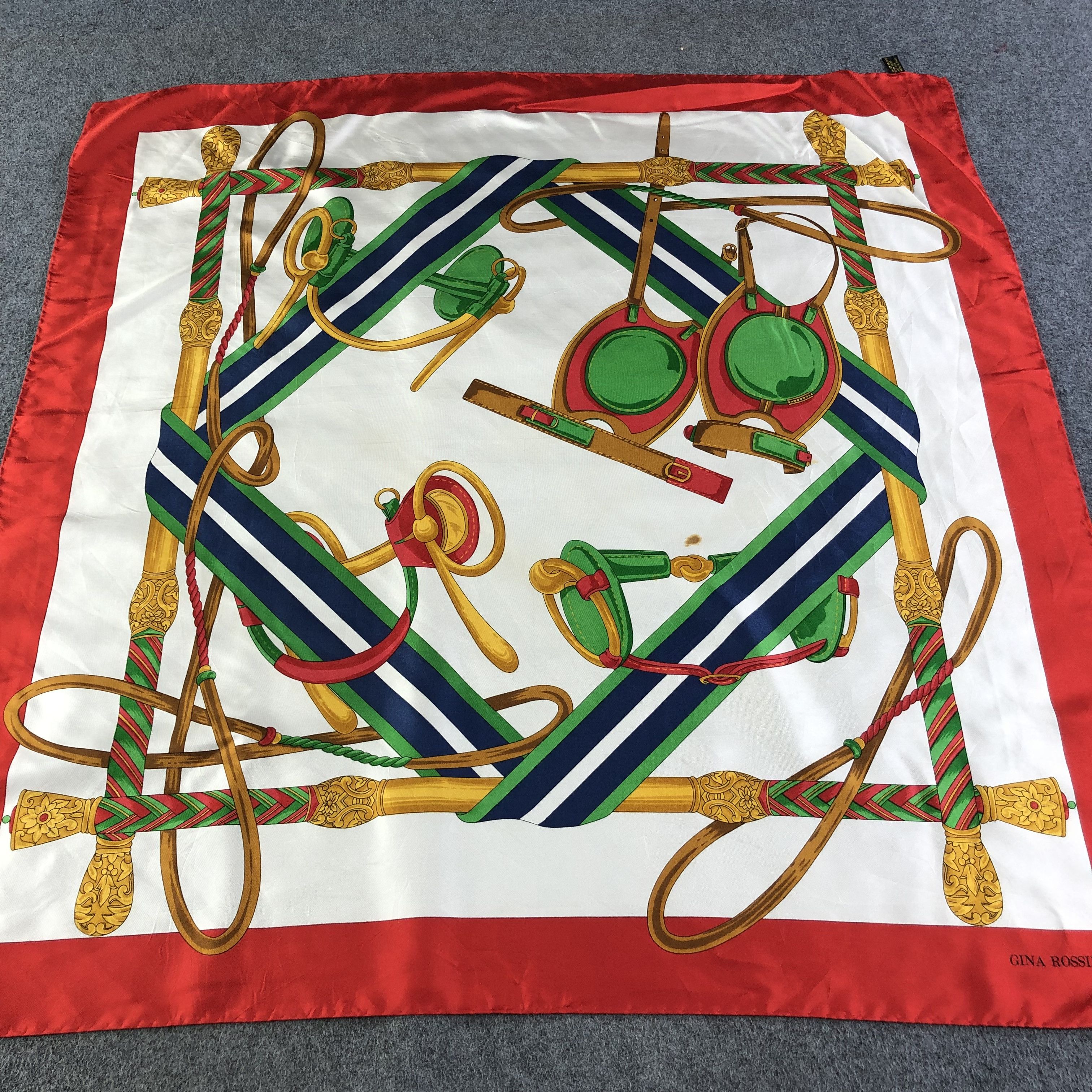 Vintage Gina Rossini Luxury Design Silk Scarf M472 Size ONE SIZE - 1 Thumbnail