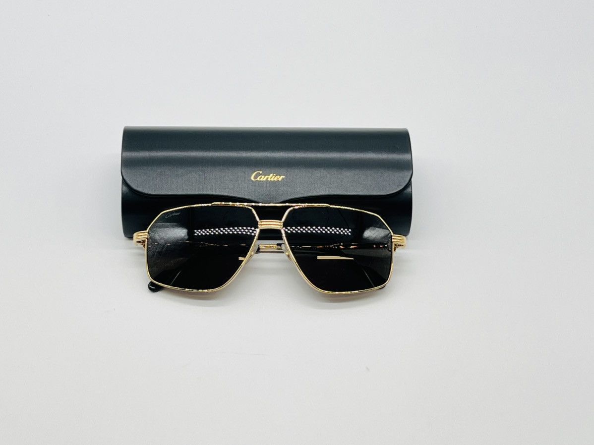 Cartier Cartier CT0270S 001 Square Gold Grey Cartier Sunglasses Size ONE SIZE - 2 Thumbnail