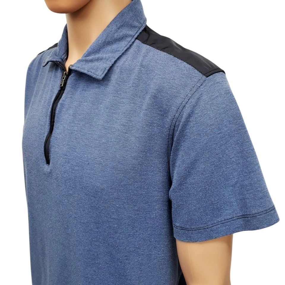 Michael Kors Michael Kors Half Zip Polo Shirt Contrast Shoulder Epaulets Size US L / EU 52-54 / 3 - 5 Thumbnail