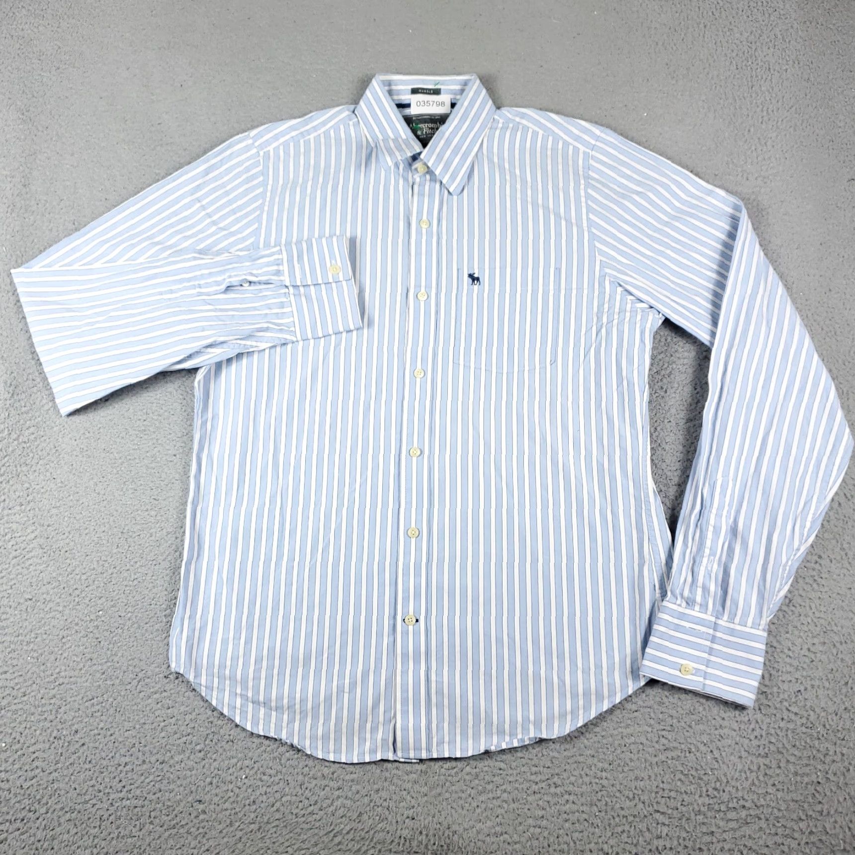 Abercrombie & Fitch Abercrombie & Fitch Button-Up Shirt Mens XL Blue White Striped Long Sleeve Classic Preppy Size US XL / EU 56 / 4 - 2 Thumbnail