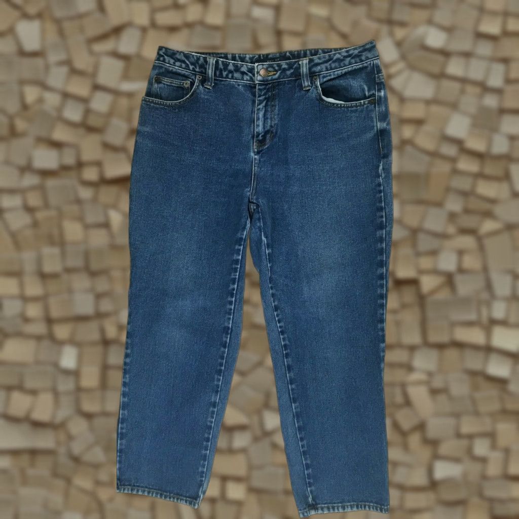 Bill Blass VINTG Bill Blass Jeans Women's 12P Blue Denim Straight Leg Petites 25 In Inseam Womens Size 34" / US 12 / IT 48 - 1 Thumbnail