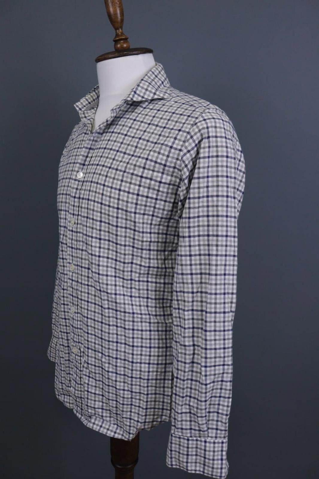 Eleventy Eleventy Multicolor Check Down Dress Shirt Size 41 / 16 Size US M / EU 48-50 / 2 - 6 Thumbnail
