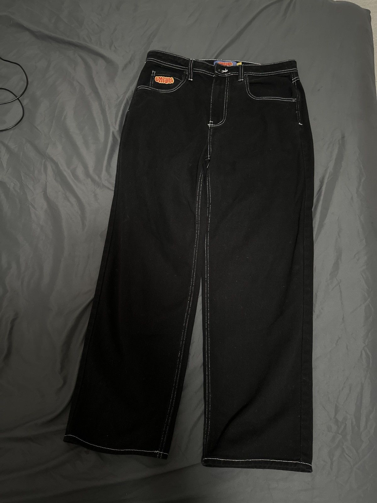 Empyre Empyre Black Baggy Jeans w/white stitching Size US 32 / EU 48 - 1 Thumbnail