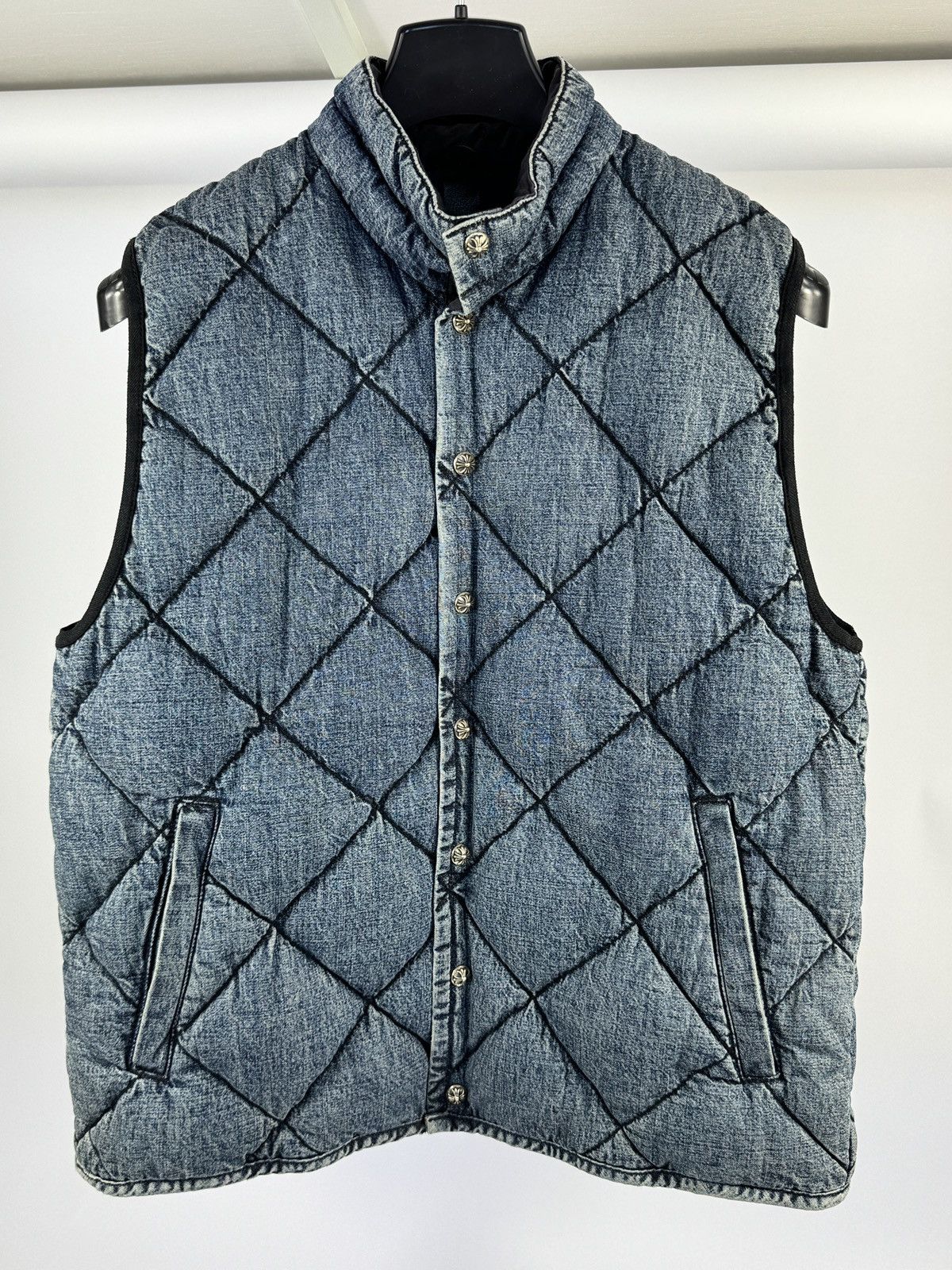 Chrome Hearts FW22 SILVER BUTTONS GARAGE WASH PUFFER DENIM GILET (SAMPLE) Size US S / EU 44-46 / 1 - 1 Thumbnail