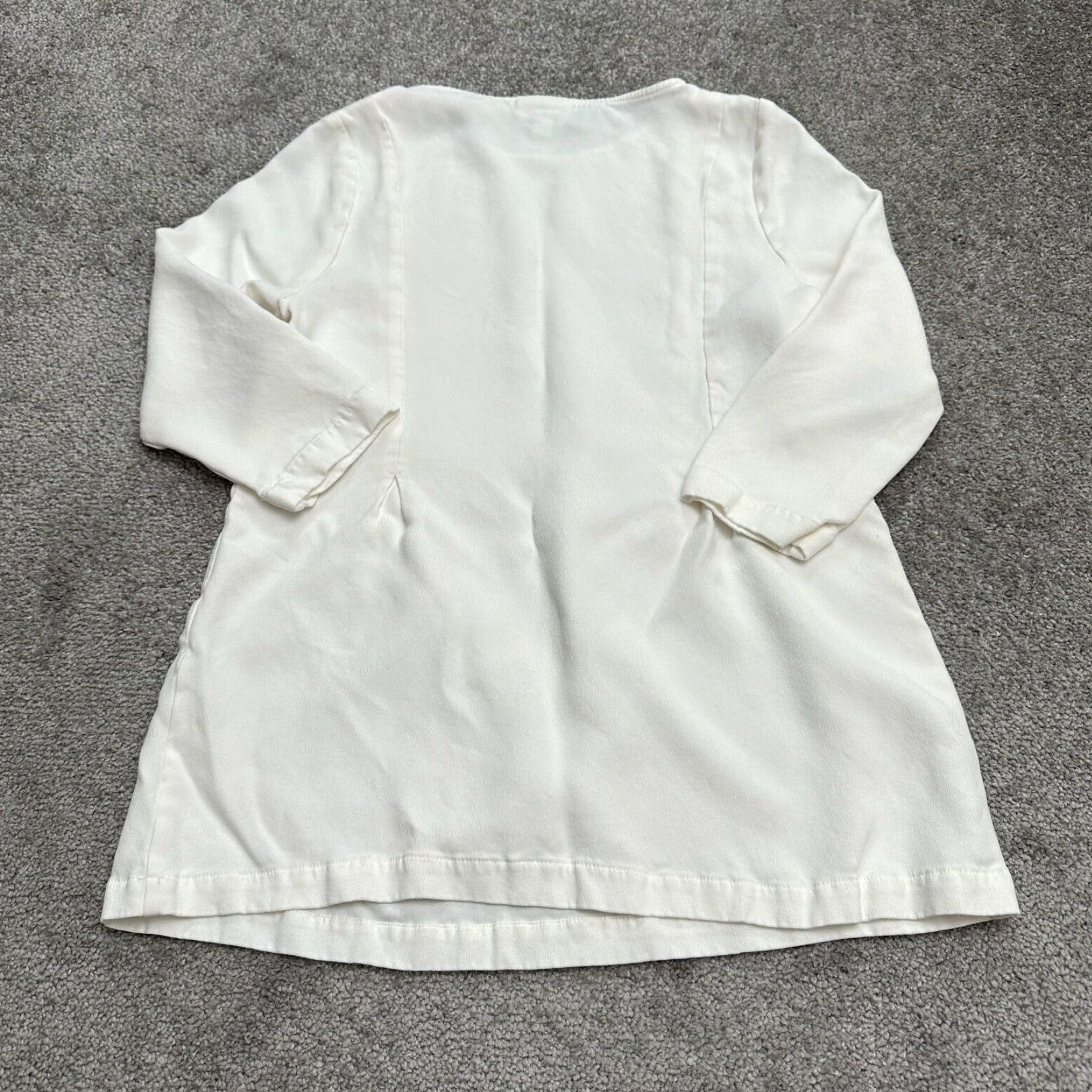 J. Jill J. Jill Shift Dress Women M White Boat Neck Long Sleeve Knee Length Classic Size M / US 6-8 / IT 42-44 - 2 Thumbnail