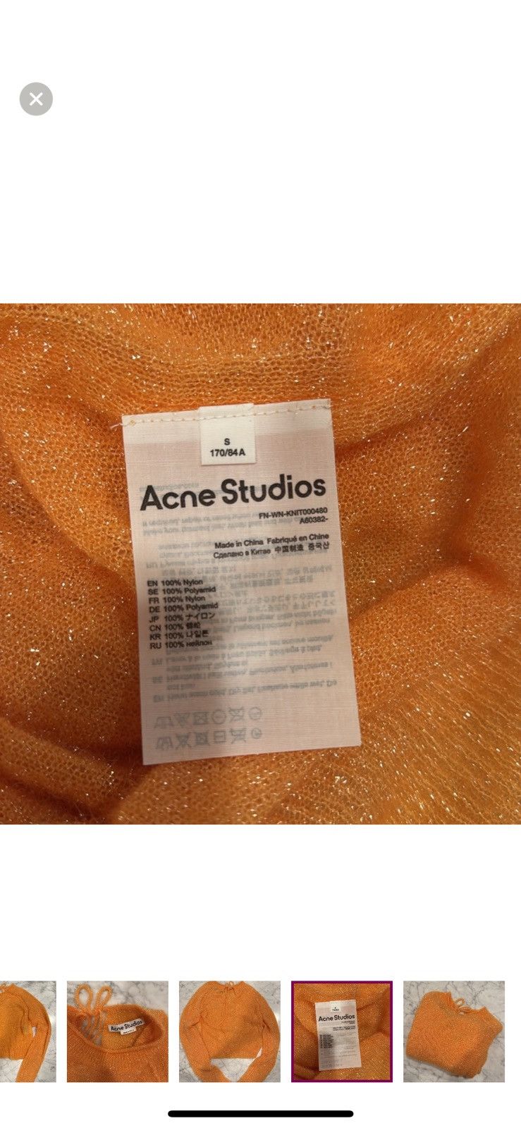 Acne Studios Acne Studios Orange Kalexis Metallic Sweater Size S / US 4 / IT 40 - 4 Thumbnail
