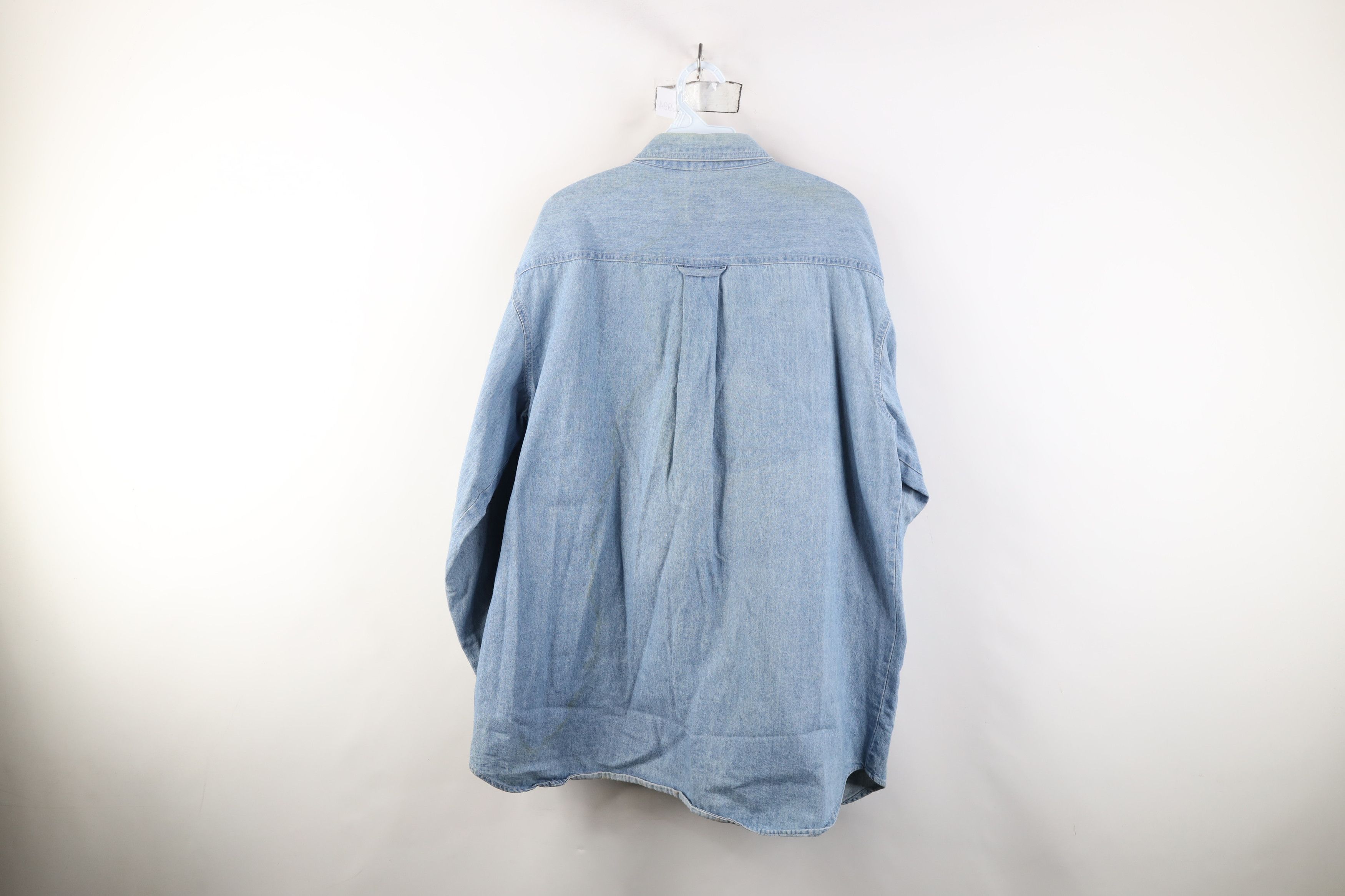 Vintage Vintage 90s Streetwear Collared Denim Jean Button Down Shirt Size US XL / EU 56 / 4 - 13 Thumbnail