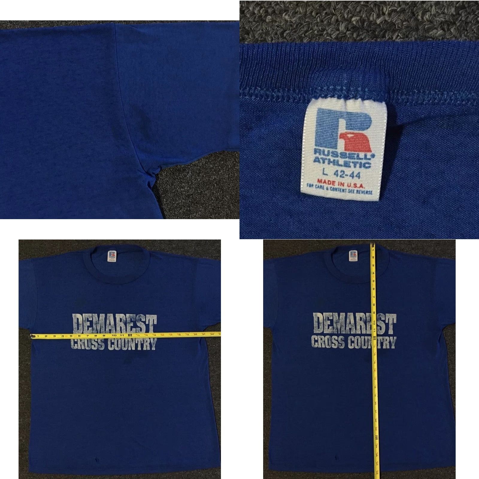 Vintage VINTAGE Demarest Cross Country Shirt M Blue 90s Distressed Russell Athletic College University Sports Track & Field Mens Mens Size US M / EU 48-50 / 2 - 10 Thumbnail