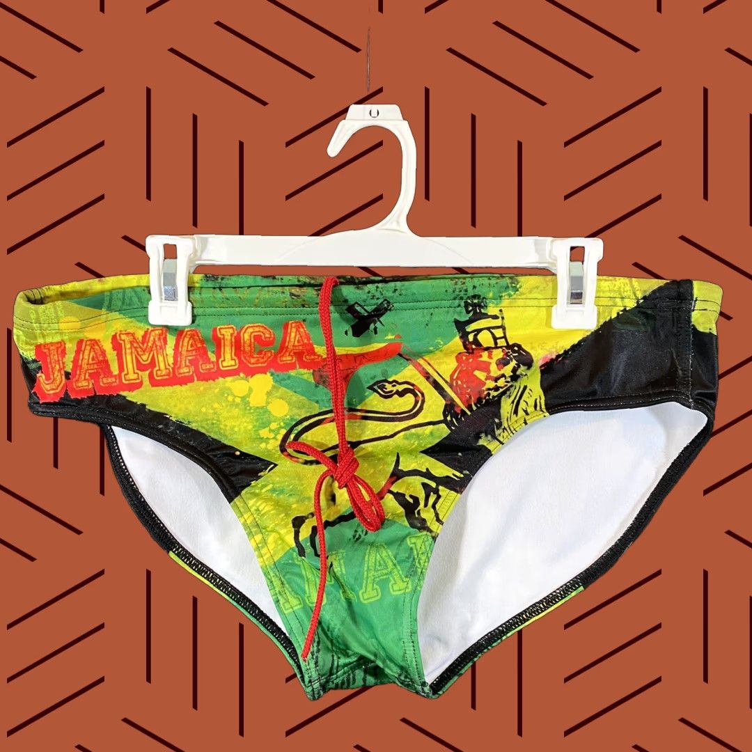 Turbo Jamaica Country Swim Speedo Men 40 US Bottom Multicolor Country Sports Competition Recreational Training Water Polo Mens