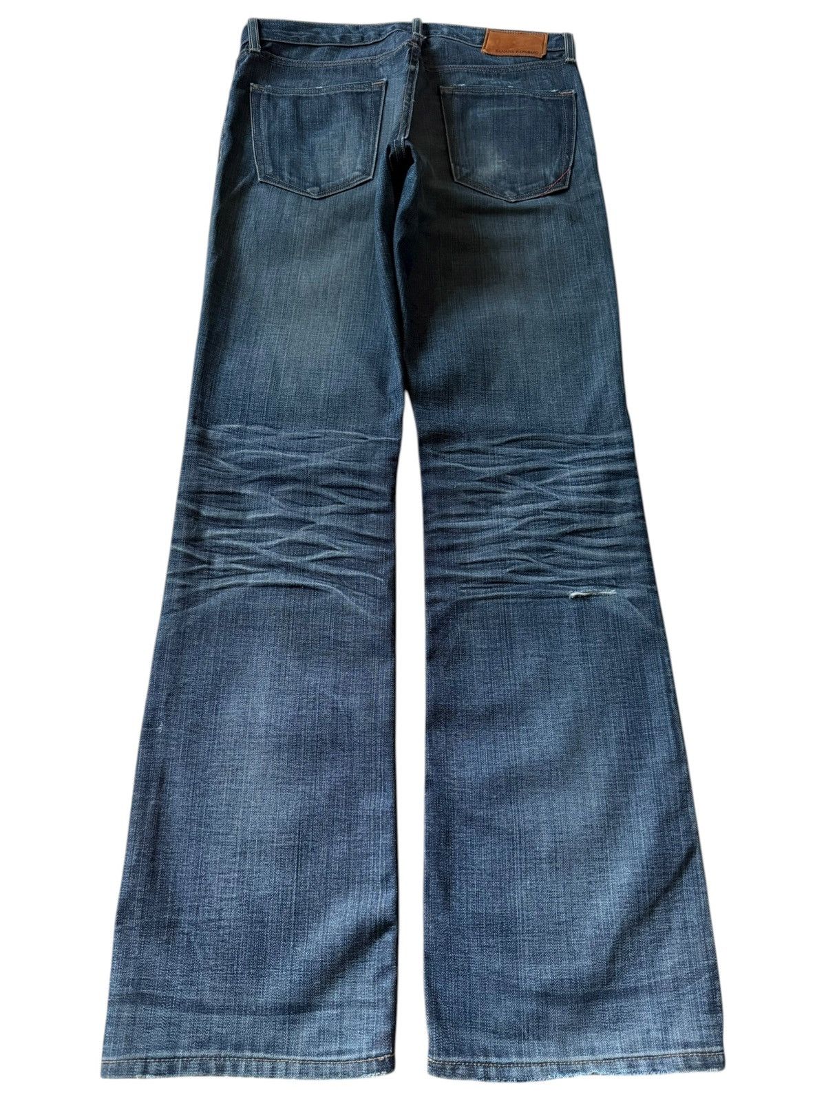 Banana Republic Vintage Banana Republic Faded Wash Distress Flare Jeans Size US 33 - 2 Thumbnail