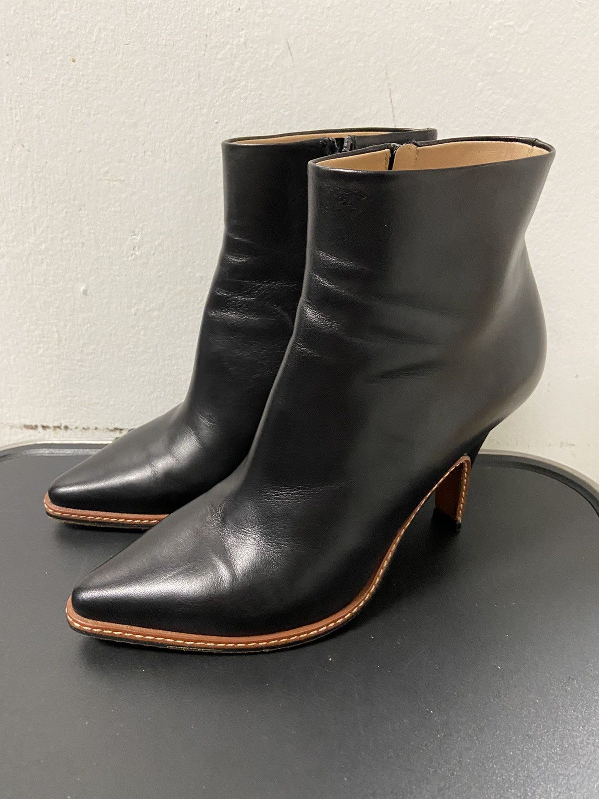 Designer × Maison Margiela Maison Martin Margiela Ankle Boot Black Leather Womens 37 Size US 7 / IT 37 - 2 Thumbnail