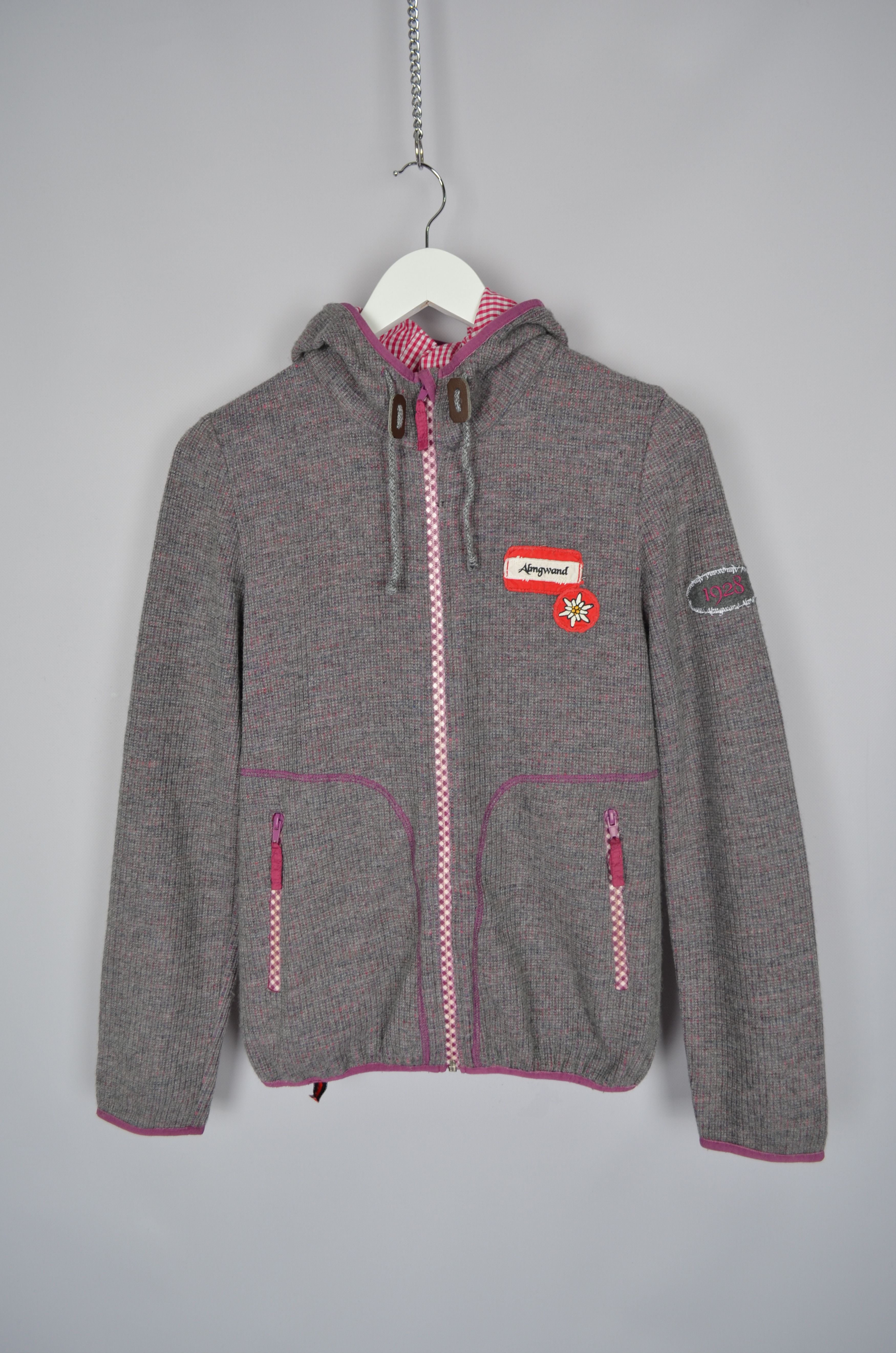 Designer Almgwand Austria Knit Full Zip Lined Jacket Hoodie Ski Apres Size M / US 6-8 / IT 42-44 - 5 Thumbnail