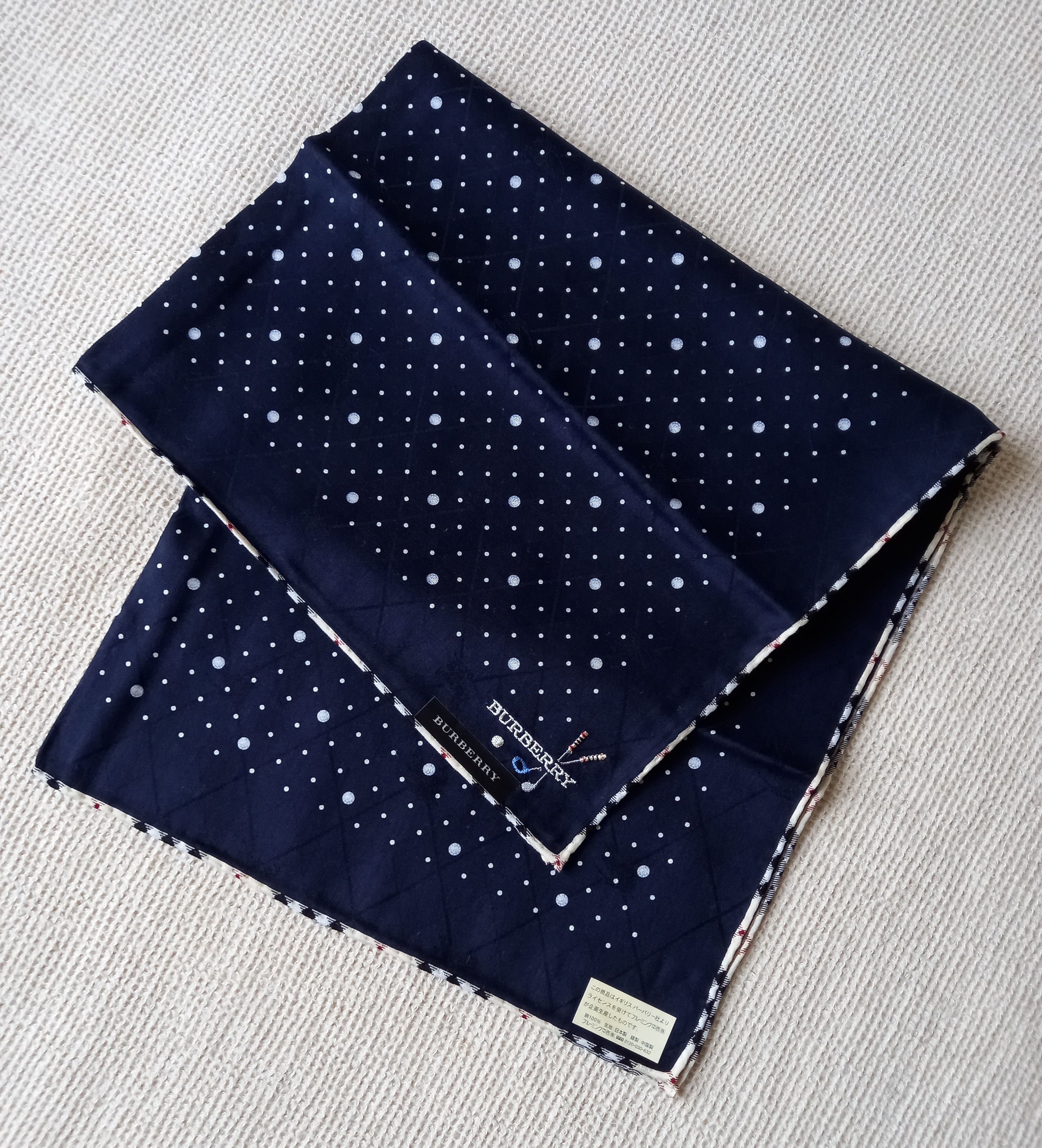 Burberry × Vintage NEW Japan Burberry bandana handkerchief polka dot golf club Size ONE SIZE - 2 Thumbnail