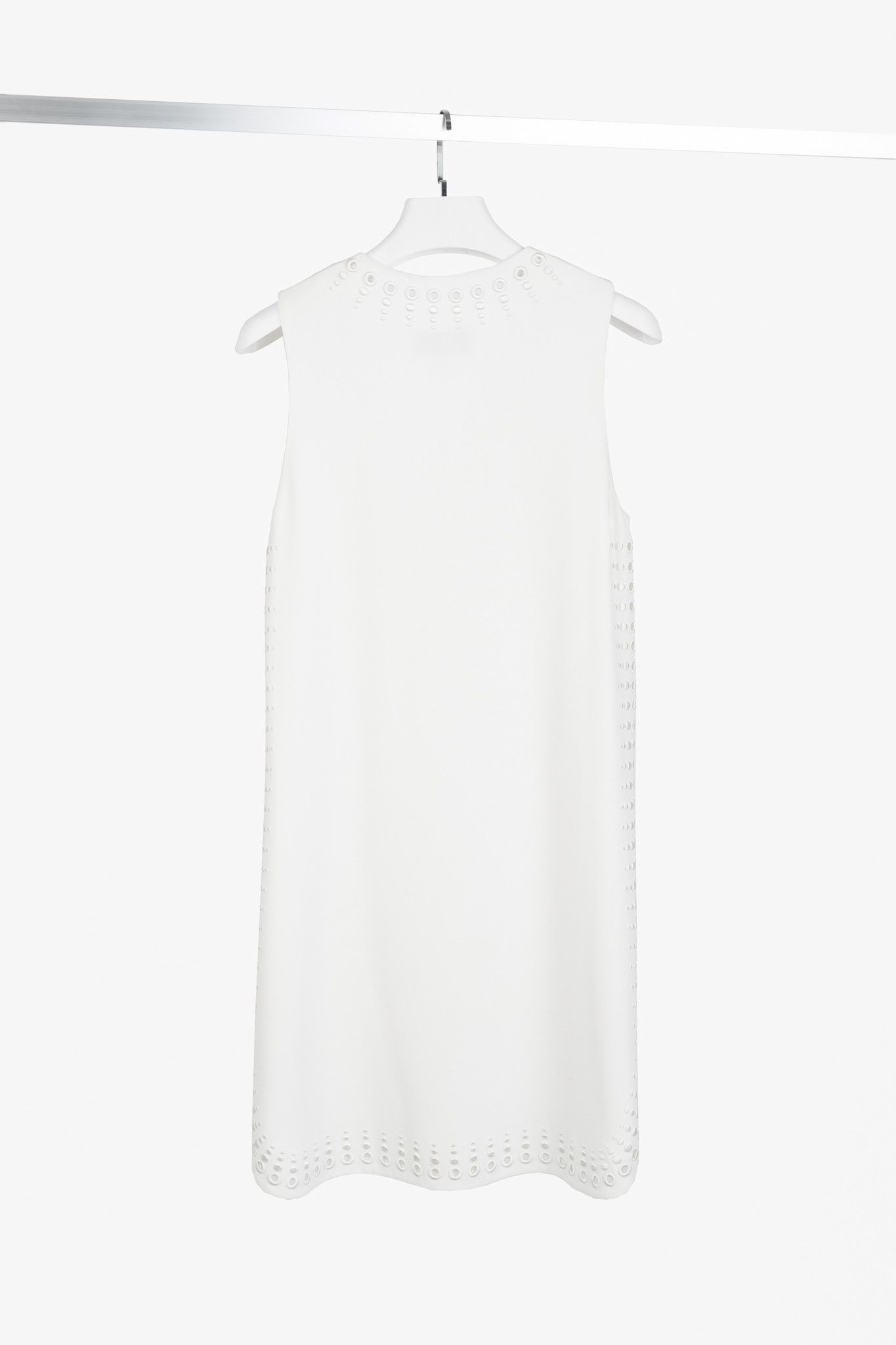 Derek Lam 10 Crosby Derek Lam 10 Crosby White Crepe Grommet Laces Mini Dress Size M / US 6-8 / IT 42-44 - 2 Thumbnail