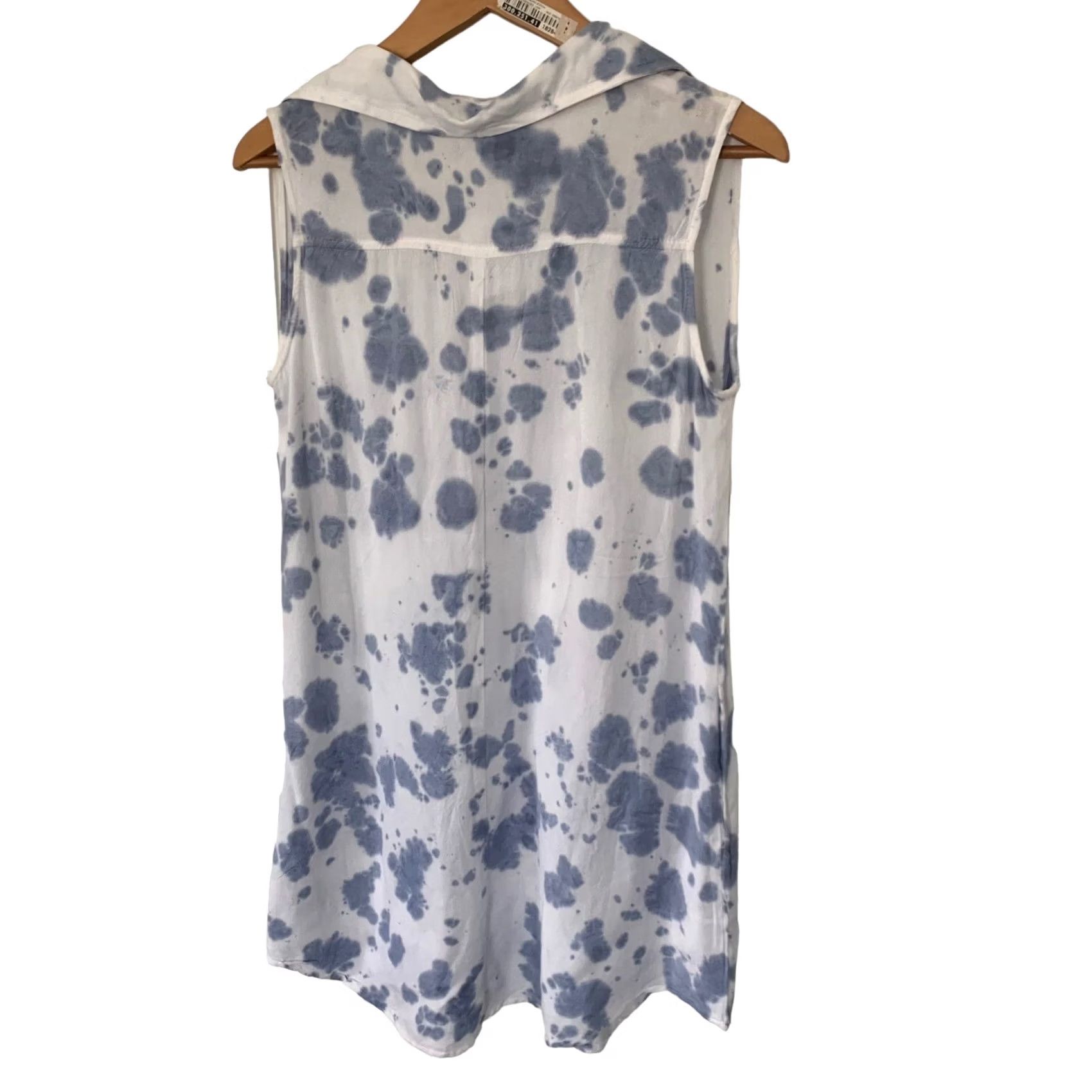 Vintage STYLE ENVY Womens Sz Small Blue Tie Dye Jersey Dress Boho Shirt Collar NEW Size S / US 4 / IT 40 - 5 Thumbnail
