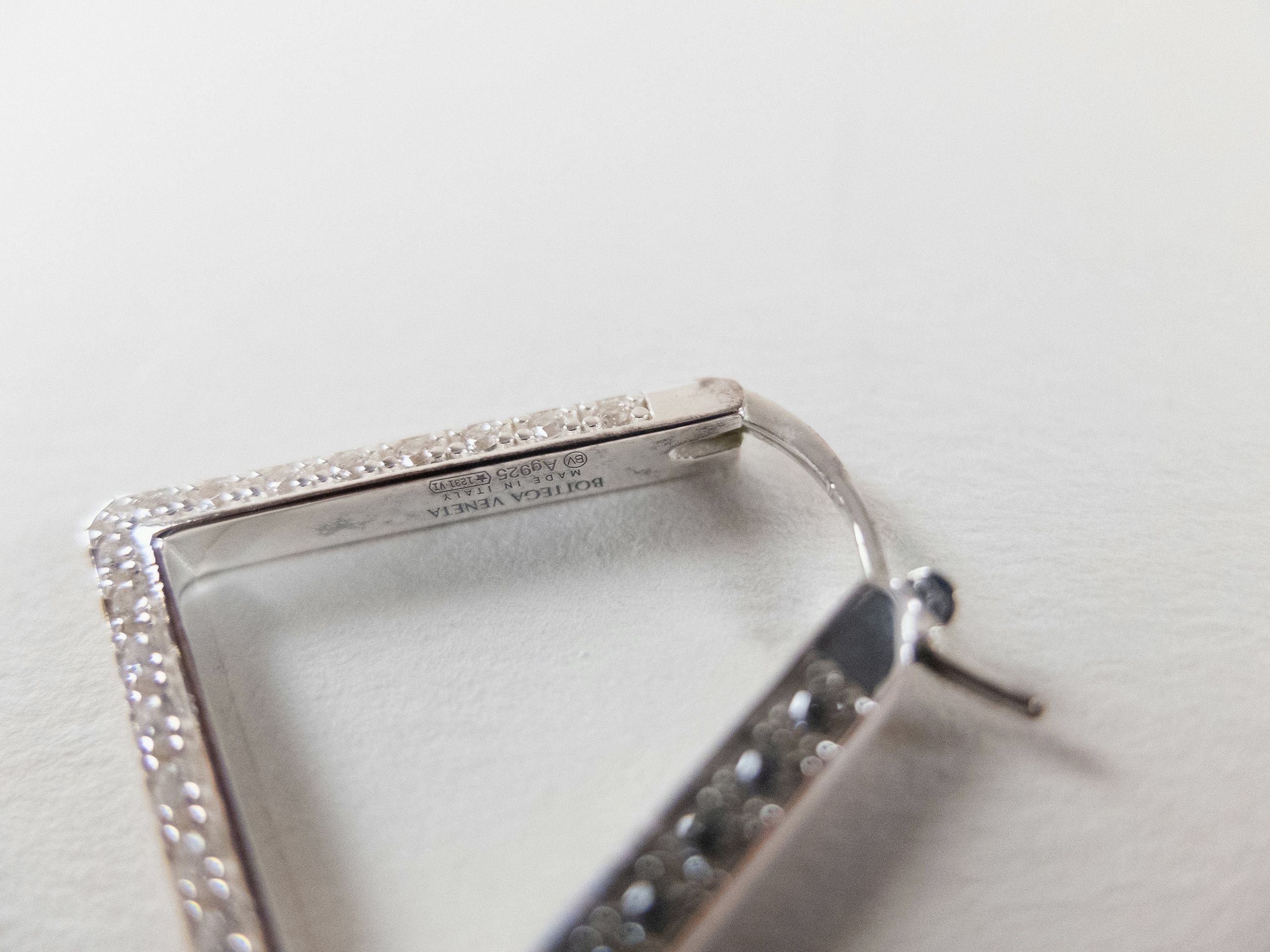 Bottega Veneta BOTTEGA VENETA Triangle Sterling silver earrings w crystals Size ONE SIZE - 6 Thumbnail