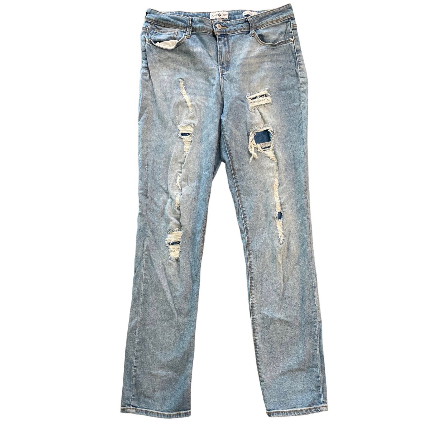 Other Black Daisy Kate Women's Distressed Ripped Size 13 Size 32" / US 10 / IT 46 - 1 Thumbnail