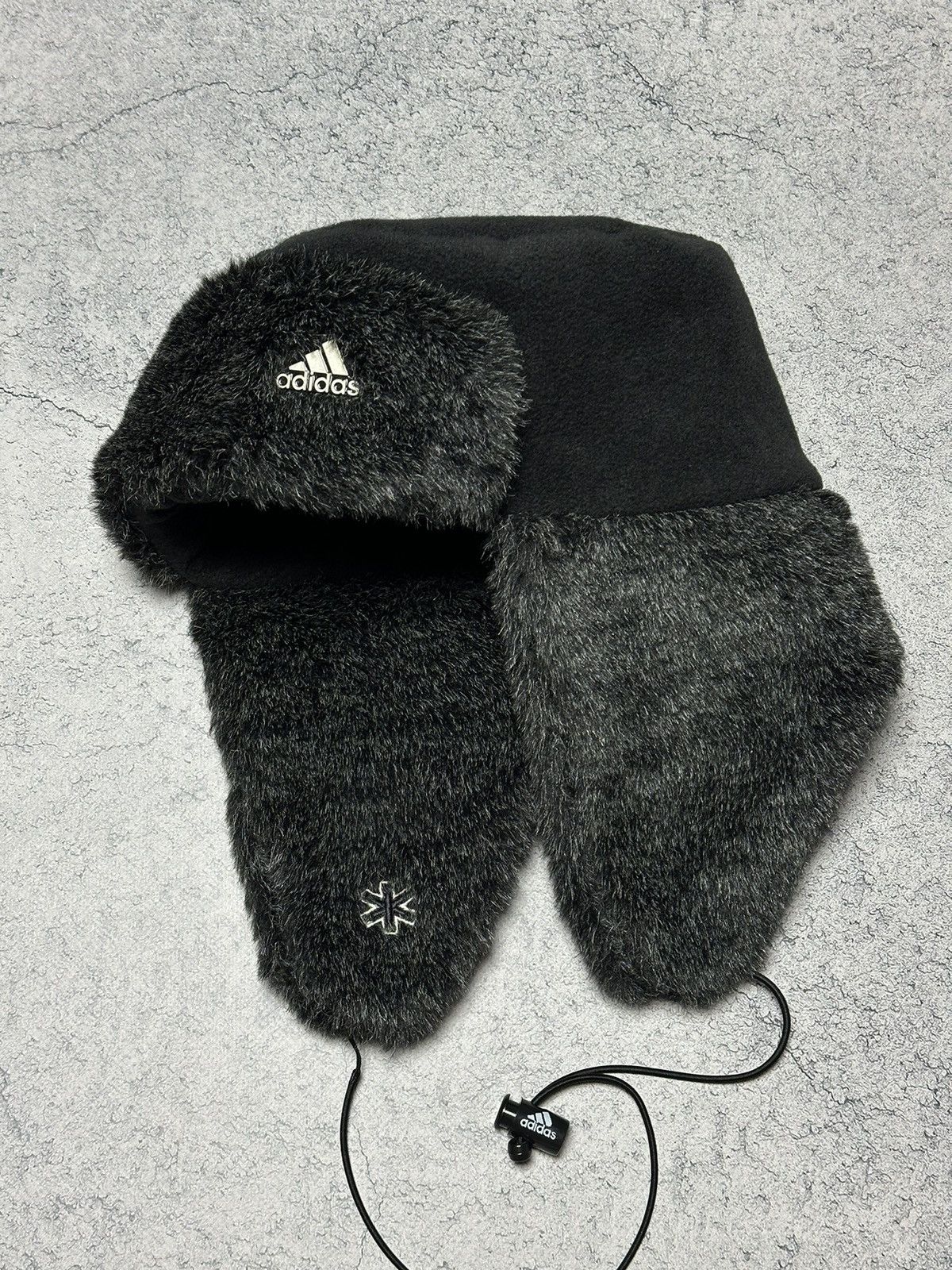 Adidas Vintage Adidas Fleece Trapper Hat Faux Fur Metal Logo Size ONE SIZE - 2 Thumbnail