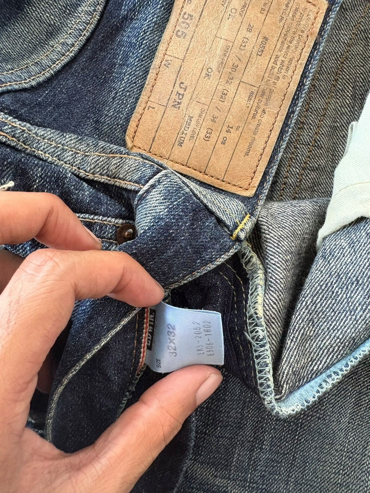 Edwin Vintage Edwin 505 Selvedge Distressed Baggy Heavy Jeans Size US 33 - 11 Thumbnail