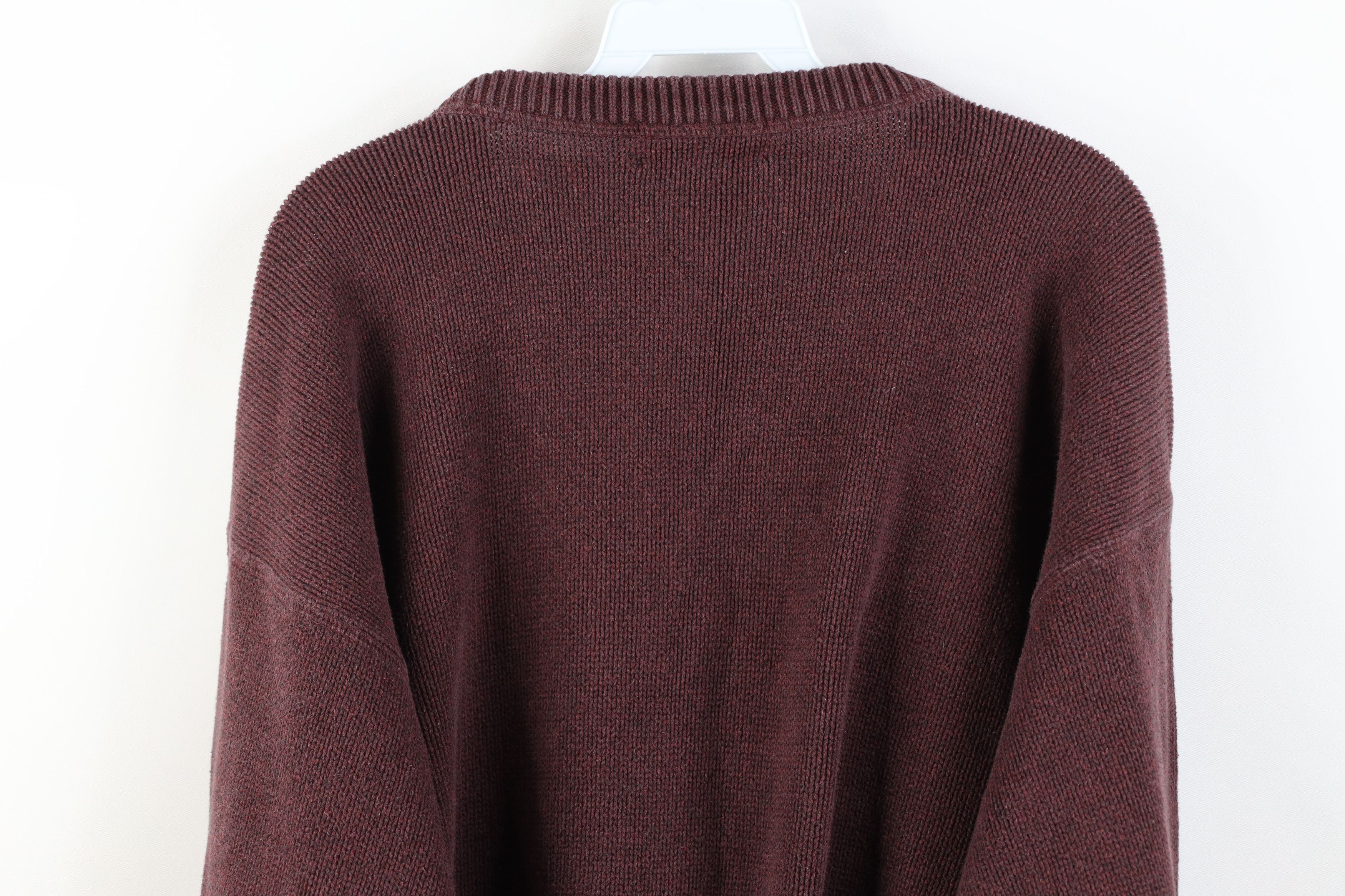 Vintage Vintage 90s Streetwear Heavy Knit Crewneck Sweater Red Size US XL / EU 56 / 4 - 10 Thumbnail