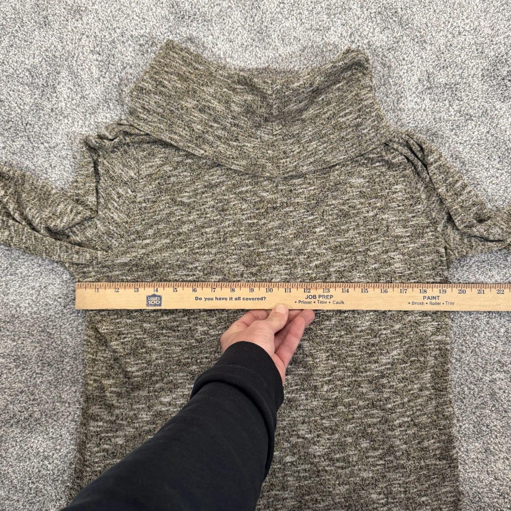 Vintage Chicos Turtleneck Sweater Womens L US 12 Gray Lightweight Metallic Shimmery High-Low Mens? Girls? Size L / US 10 / IT 46 - 4 Thumbnail