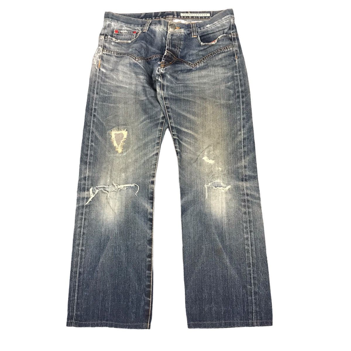 Issey Miyake SUNAO KUWAHARA ISSEY MIYAKE DISTRESSED DENIM PANTS Size 30" / US 8 / IT 44 - 1 Thumbnail