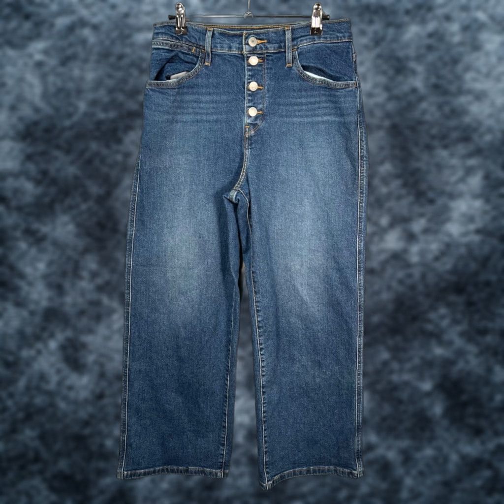 Levi's Levis Womens Jeans 28 Mile High Cropped Wide Leg Denim Medium Wash Button Fly 90s Style Womens Jeans Size 28" / US 6 / IT 42 - 1 Thumbnail