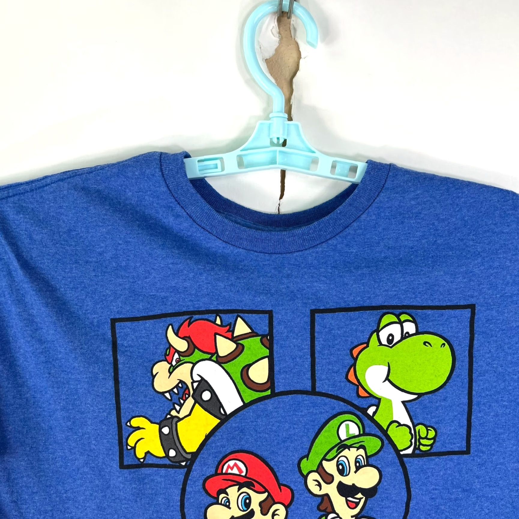 Nintendo Nintendo Super Mario Graphic T-Shirt Adult Large Blue Crew Neck Short Sleeve Mens Size US L / EU 52-54 / 3 - 3 Thumbnail