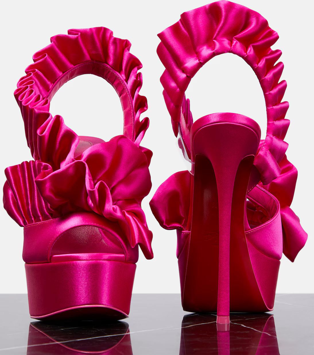 Christian Louboutin o1s1wg111224 Froufrou Alta 150 Crepe Satin in Pink Size US 6 / IT 36 - 4 Thumbnail