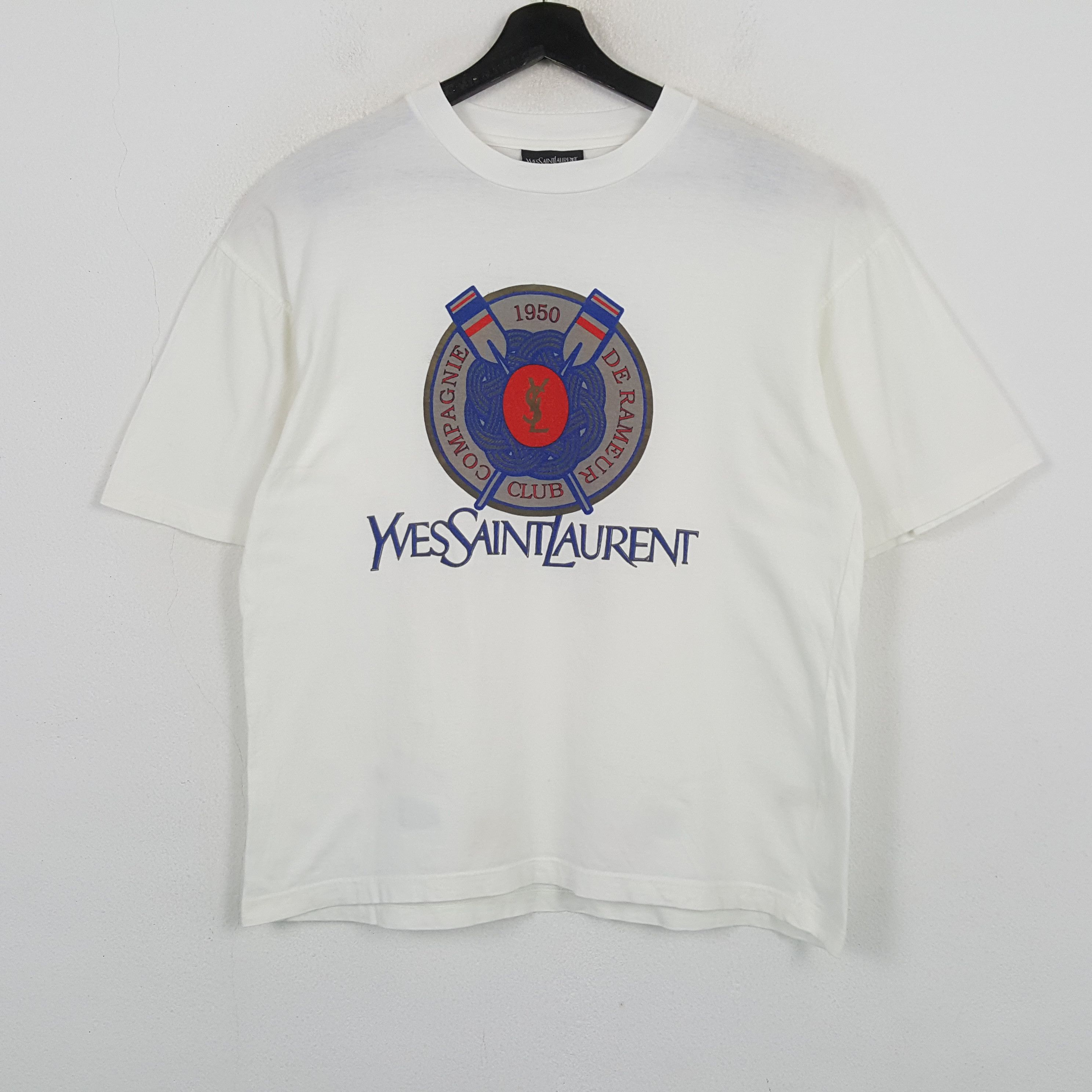 Yves Saint Laurent Yves Saint Laurent Fashion Brand Tshirt RR14 Size US L / EU 52-54 / 3 - 1 Thumbnail