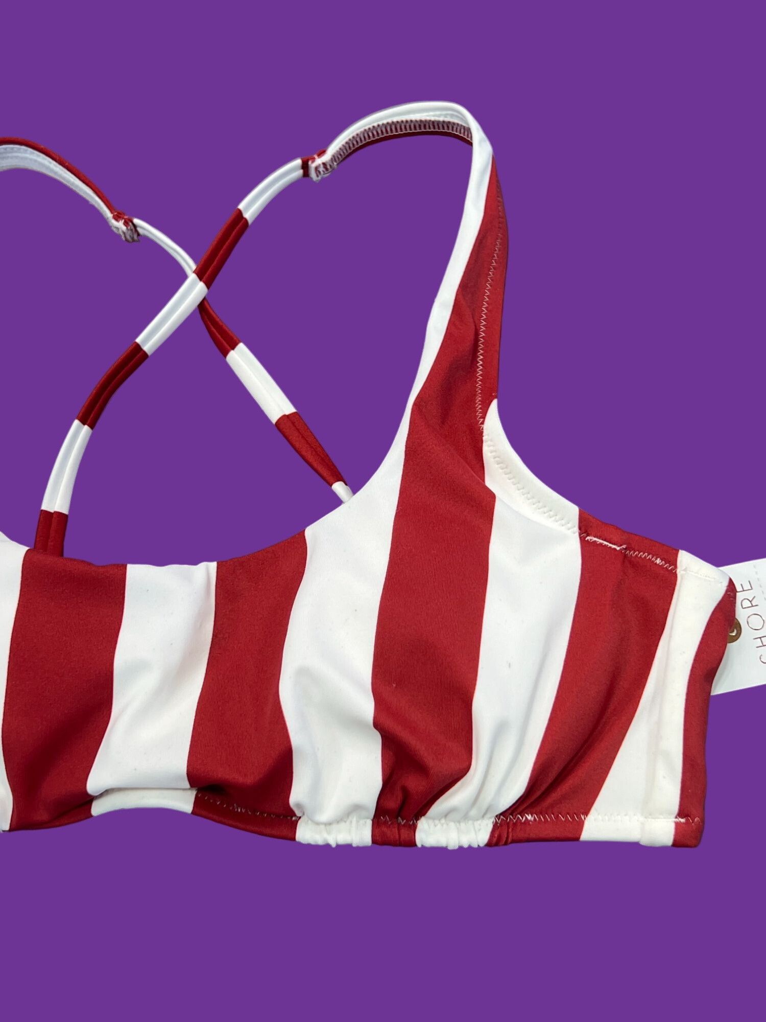Other Shade & Shore - Women's Bralette Bikini Top - Red/White - 34 Size ONE SIZE - 11 Thumbnail