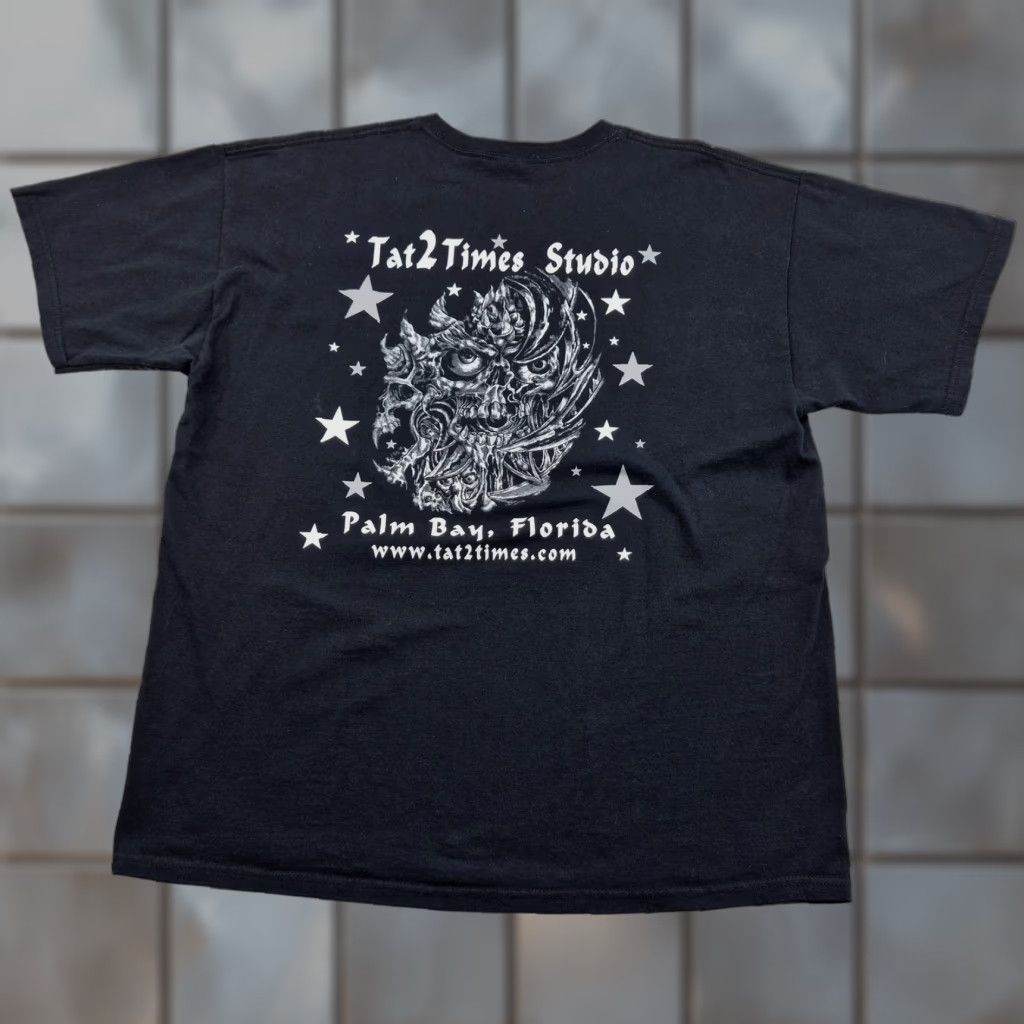 Gildan Tat2 Times Studio Shirt Mens XL Black Palm Bay Florida Tattoo Skull Tee Gildan Size US XL / EU 56 / 4 - 1 Thumbnail