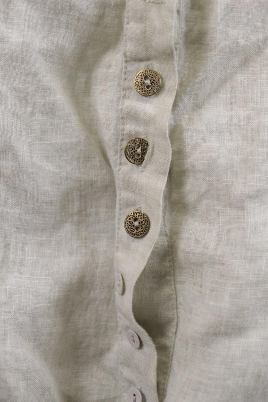 Designer Bottega Beige Mesh Floral Shirt Blouse Tunic Size M Size M / US 6-8 / IT 42-44 - 3 Thumbnail