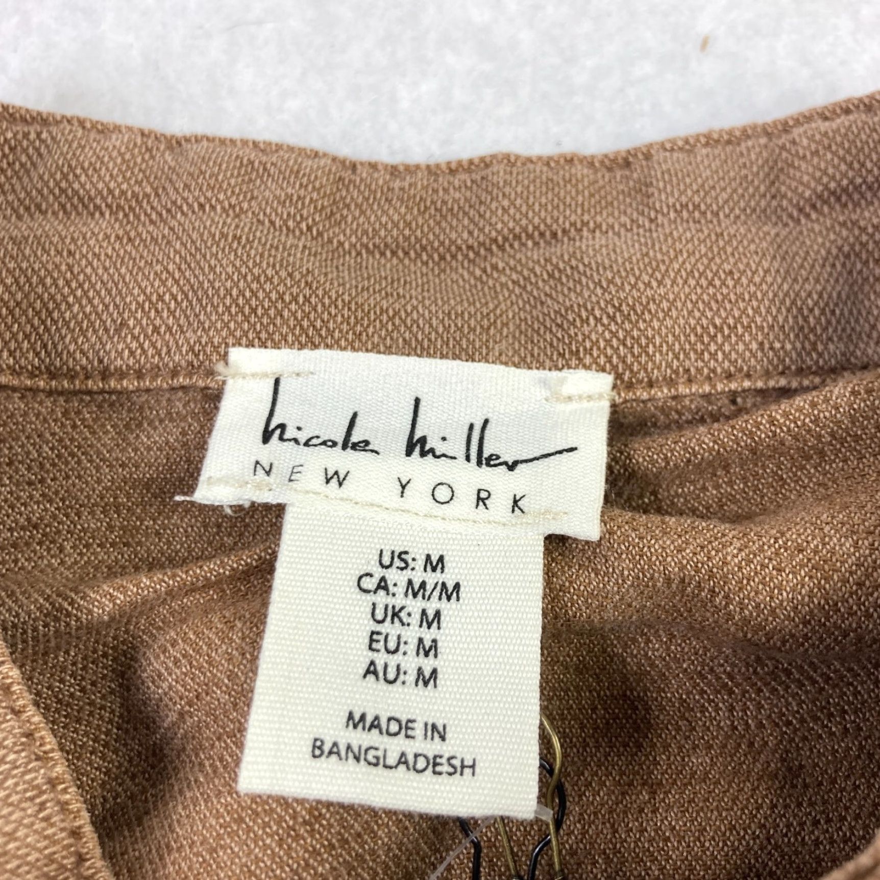Nicole Miller Nicole Miller New York Linen Jacket Women's Medium Brown Full Zip Long Sleeve Size M / US 6-8 / IT 42-44 - 5 Thumbnail