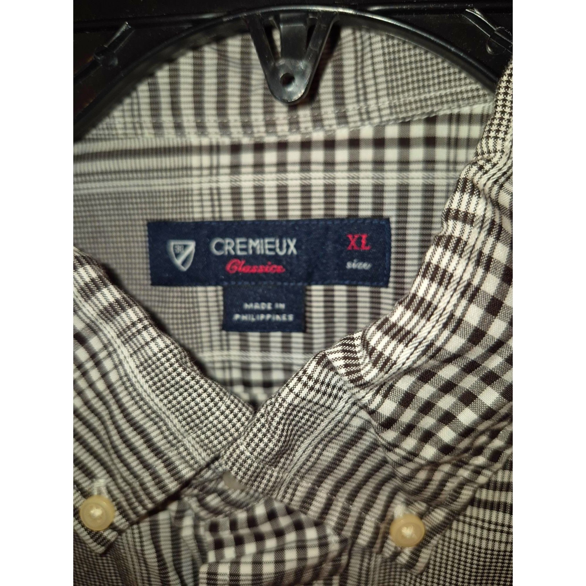 Vintage Cremieux Mens XL Black White Plaid Short Sleeve Button-Up Sh Size US XL / EU 56 / 4 - 2 Thumbnail