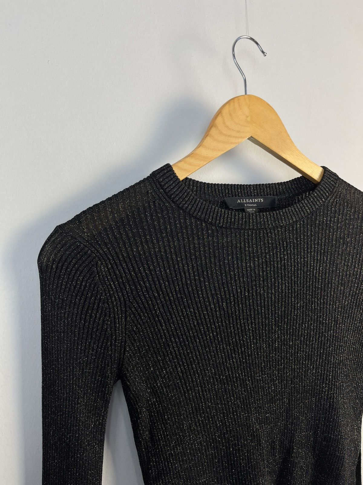 Allsaints Allsaints Shine Viscose Long Sleeve Crop Top Size XS / US 0-2 / IT 36-38 - 2 Thumbnail