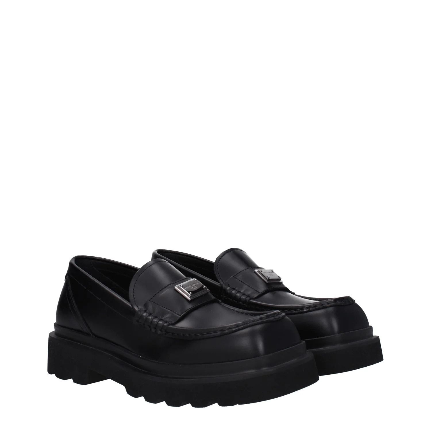 Dolce & Gabbana ob1o1e1124 Leather Loafers in Black Size US 7 / IT 37 - 2 Thumbnail