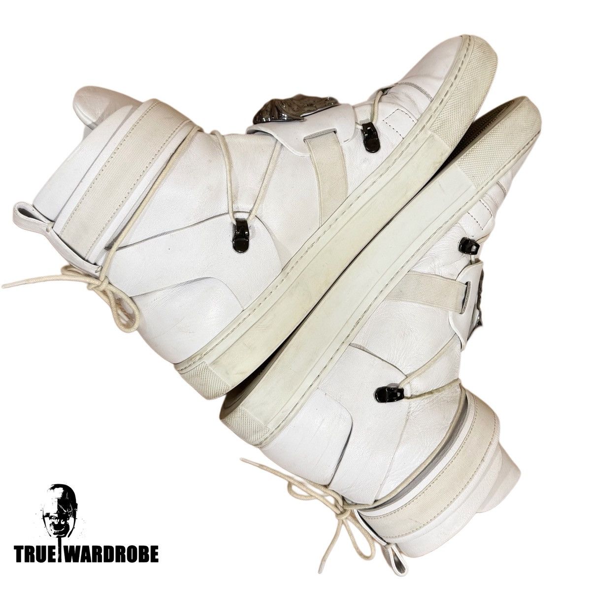 Versace 2015 Versace Palazzo Medusa Buckle Strap High Top White Size US 9 / EU 42 - 4 Thumbnail