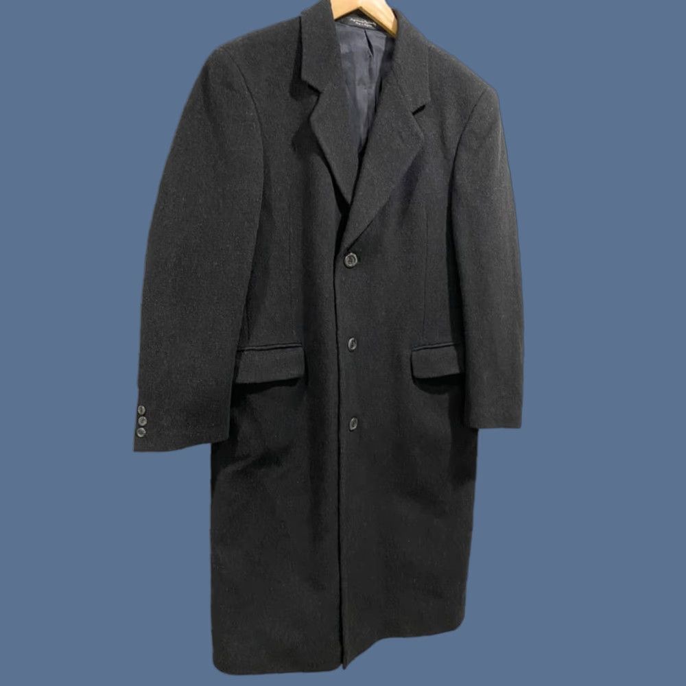 VINTAGE Silver Cloud Overcoat Mens Size 38R Black Cashmere Blend