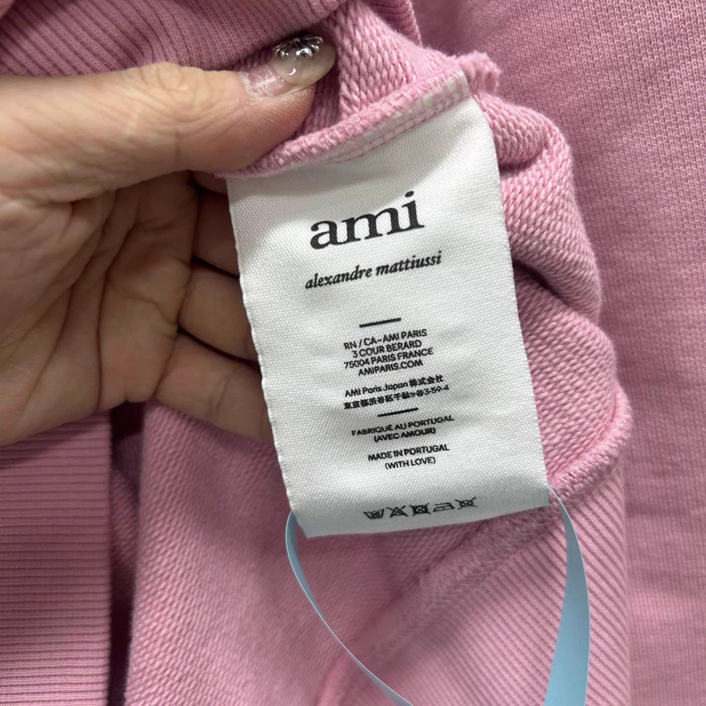 AMI Ami Pink Small Heart Embroidery Hoodie S Size S / US 4 / IT 40 - 4 Thumbnail