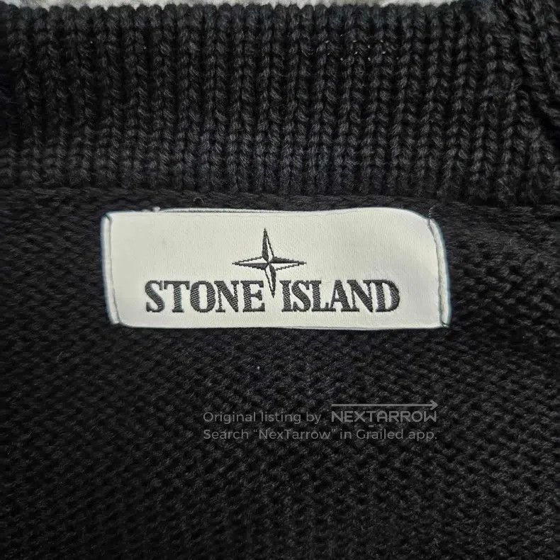 Stone Island Stone Island Wool V Neck Knit Cardigan, Black, L Size Size US L / EU 52-54 / 3 - 3 Thumbnail