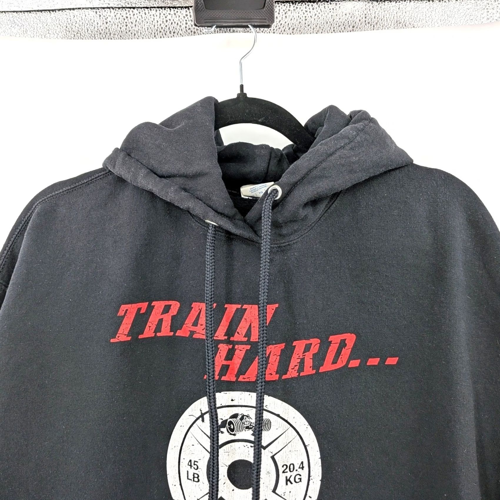 Port & Company Train Hard Or Go Home Hoodie XL Unisex Black Pullover Sweatshirt Gym Graphic Port & Company Size US XL / EU 56 / 4 - 5 Thumbnail