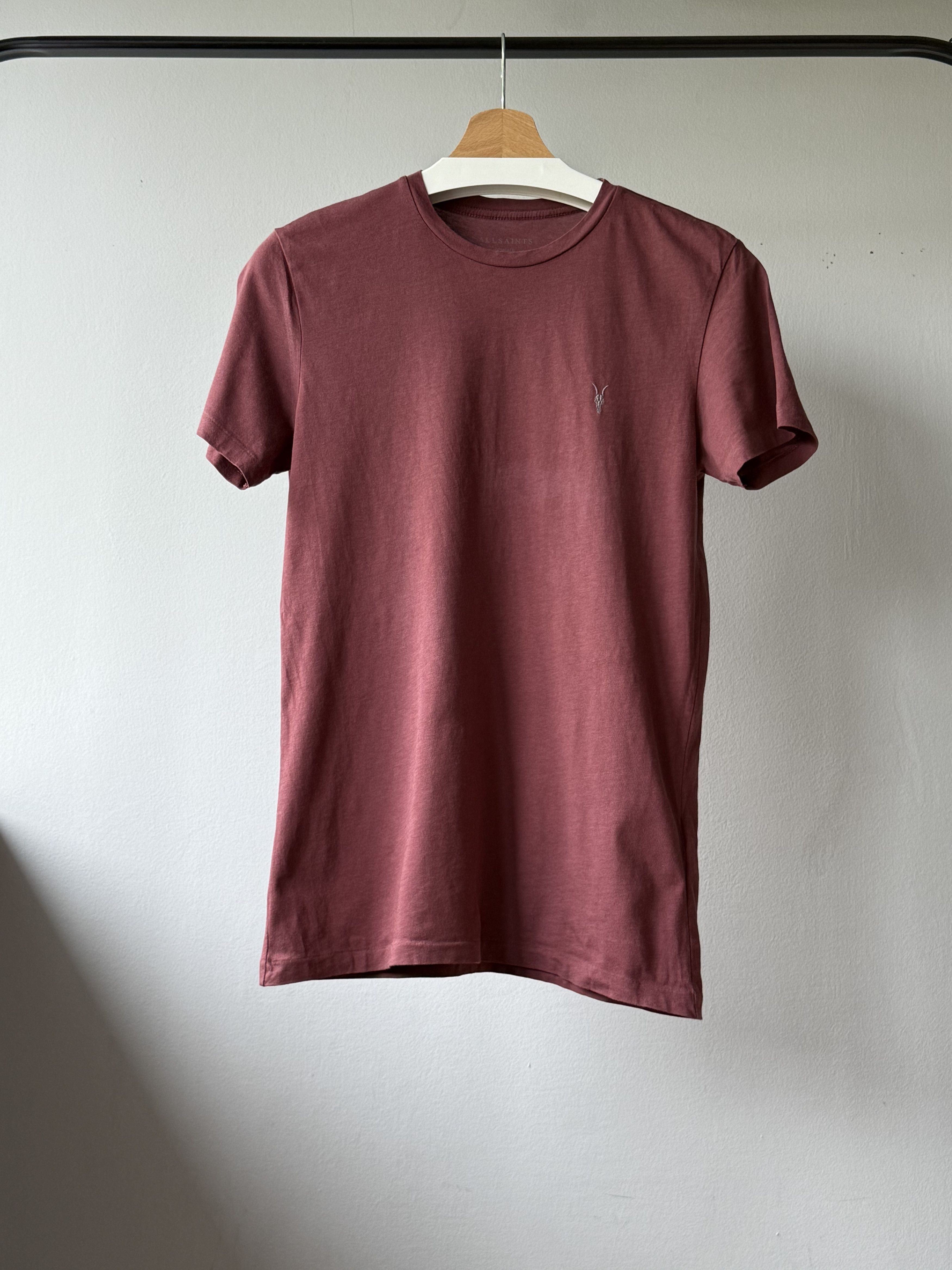 Allsaints Allsaints Tonic SS Crew Neck Burgundy Cotton Logo T-Shirt Size US XS / EU 42 / 0 - 4 Thumbnail