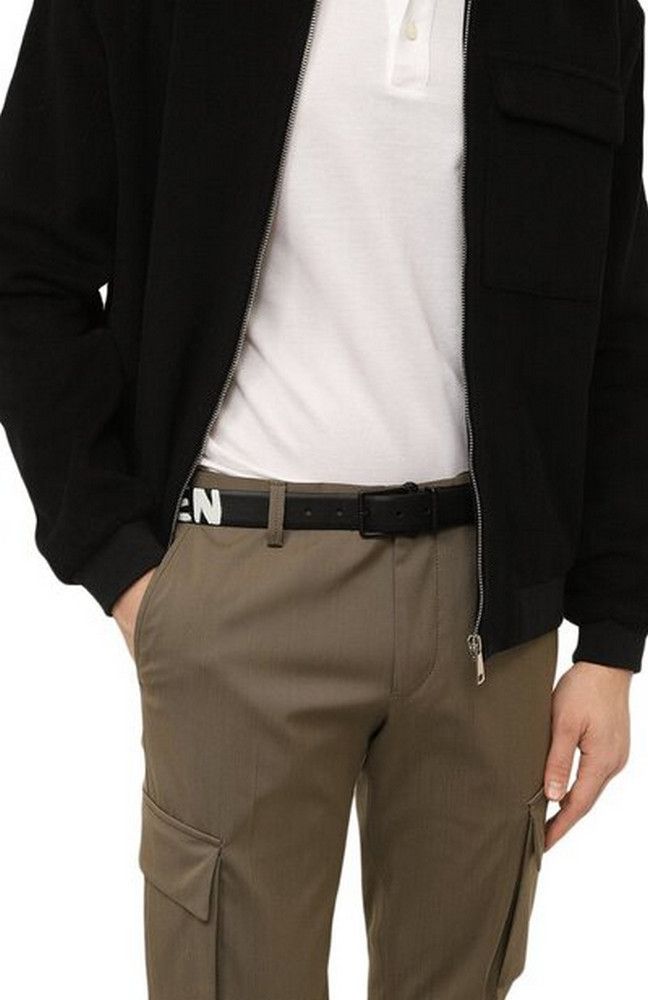 Alexander McQueen ALEXANDER MCQUEEN black graffiti logo leather belt 100 q Size 38 - 2 Thumbnail