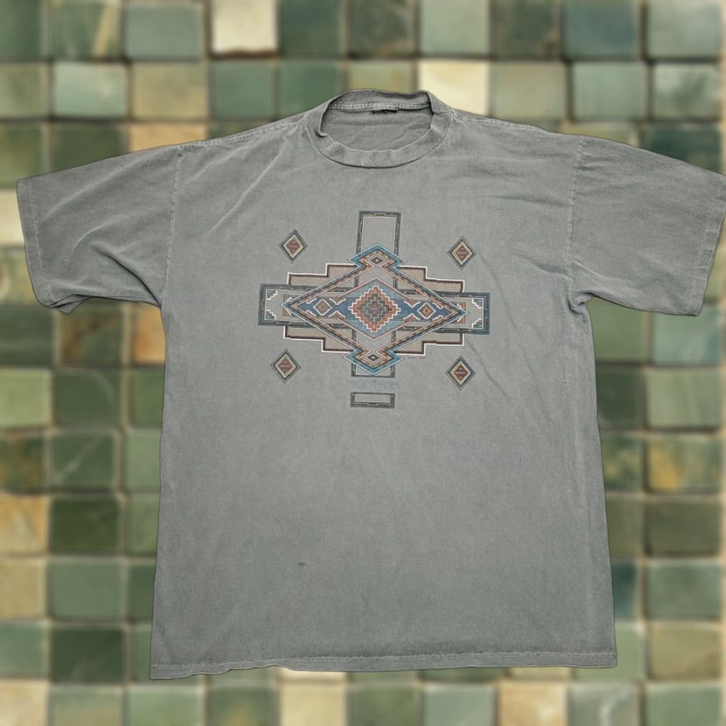 Vintage Vintage Montana T Shirt Men L Green Azteck Tourist TEE 90s Y2K Single Stitch Text Graphic Print Crew Neck Short Sleeve Cotton Mens Size US L / EU 52-54 / 3 - 1 Thumbnail