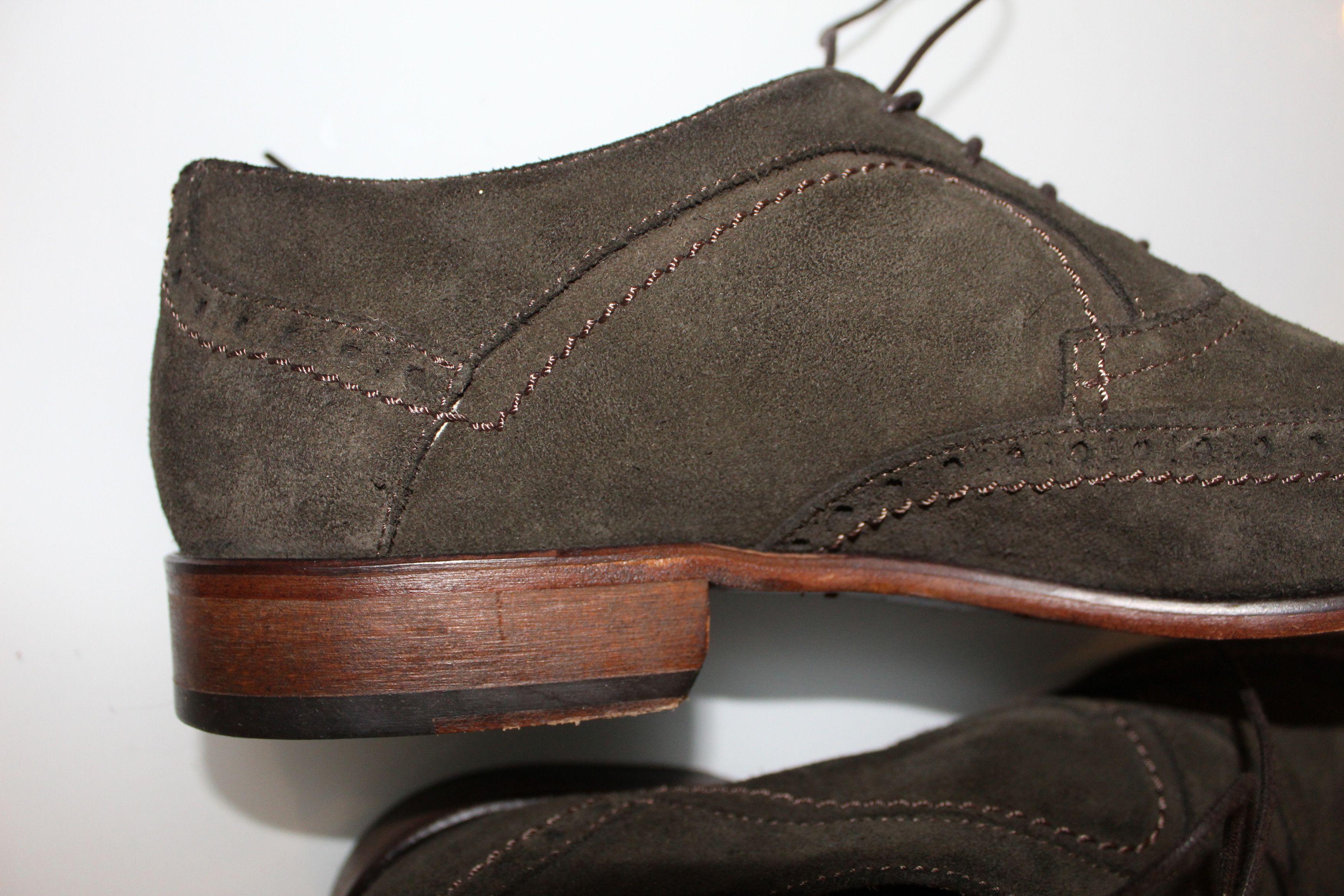 John Varvatos Varvatos Men’s Brogue – Chocolate Suede (Handmade in Italy) Size US 11 / EU 44 - 7 Thumbnail