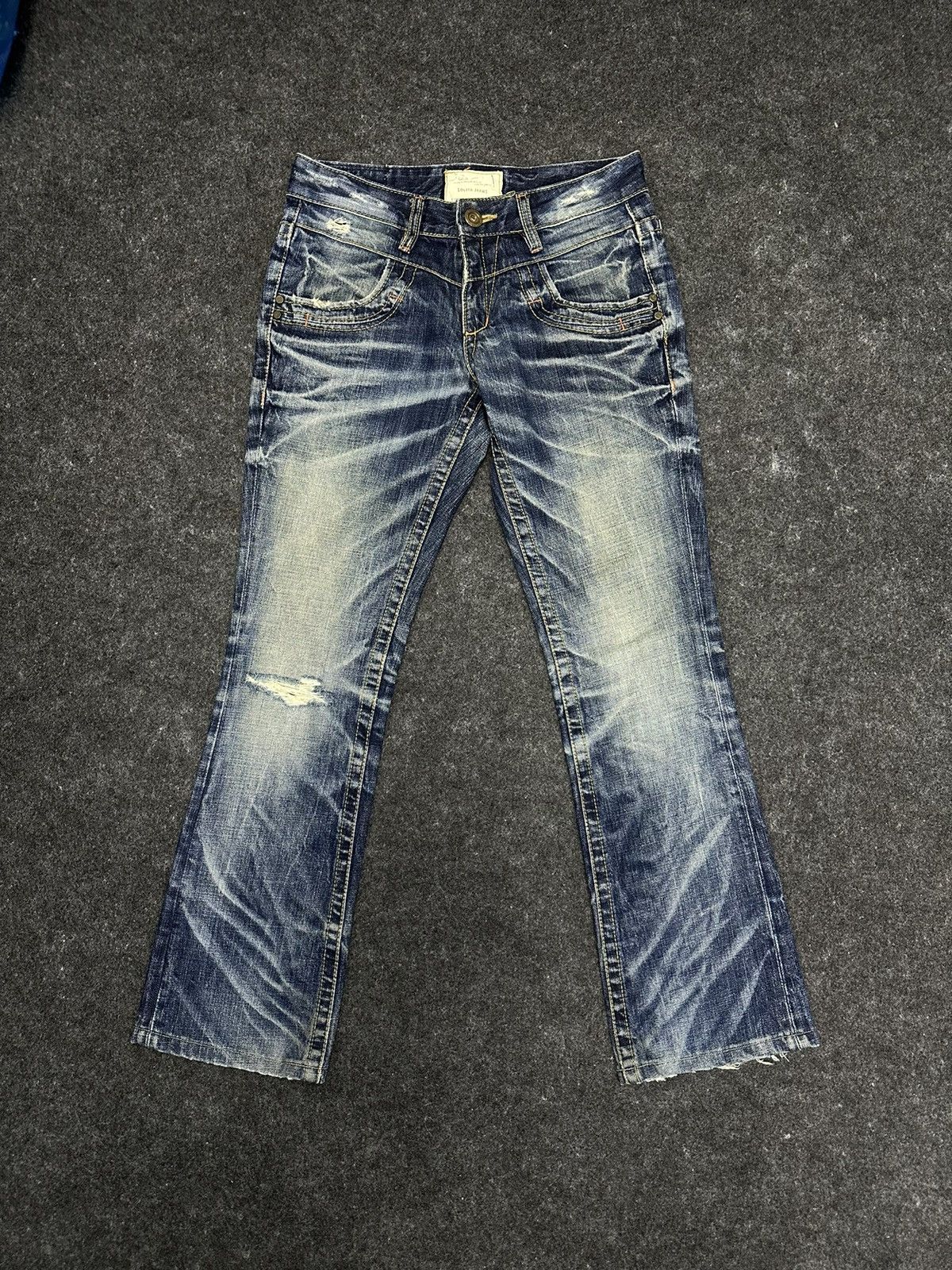Hysteric Glamour Lolita Concert Club Flare Distressed Denim 29x29 F47 Size US 29 - 1 Thumbnail