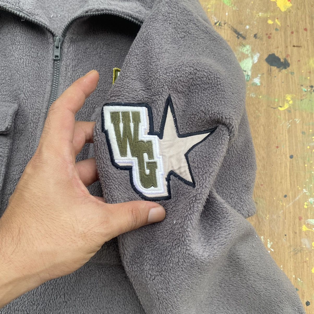 Vintage × Wrangler Vintage Wrangler Patch work Fleece Half Zipper Size US M / EU 48-50 / 2 - 7 Thumbnail